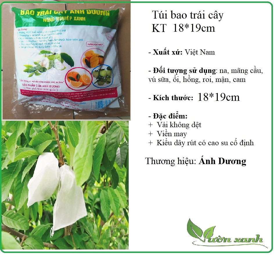 Combo 100 túi bọc trái cây kích thước 18*19 cm (túi bao trái táo, ổi, măng cụt, mãng cầu, cam, vú sữa,...)